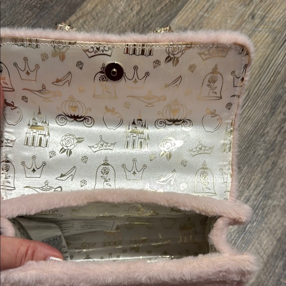 Disney Princess Pink Faux Fur Handbag with Gold Sequin Bow for girls - Picture 7 of 11